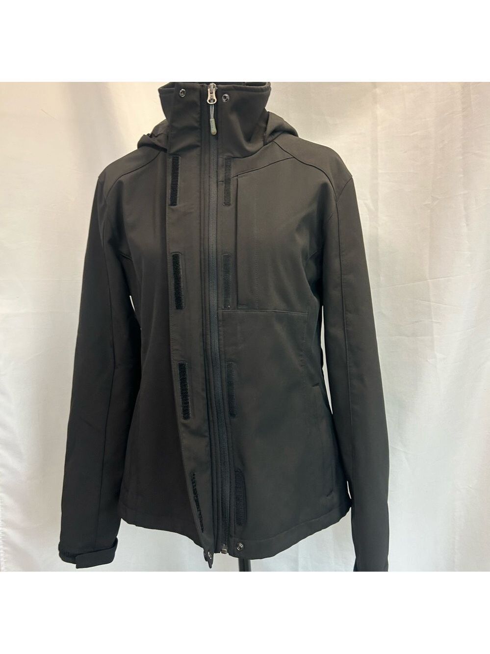 Avia black hooded full front zip long sleeve jacket coat Sz M - Picture 3 of 15